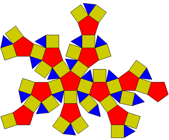 Rhombicosidodecahedron net